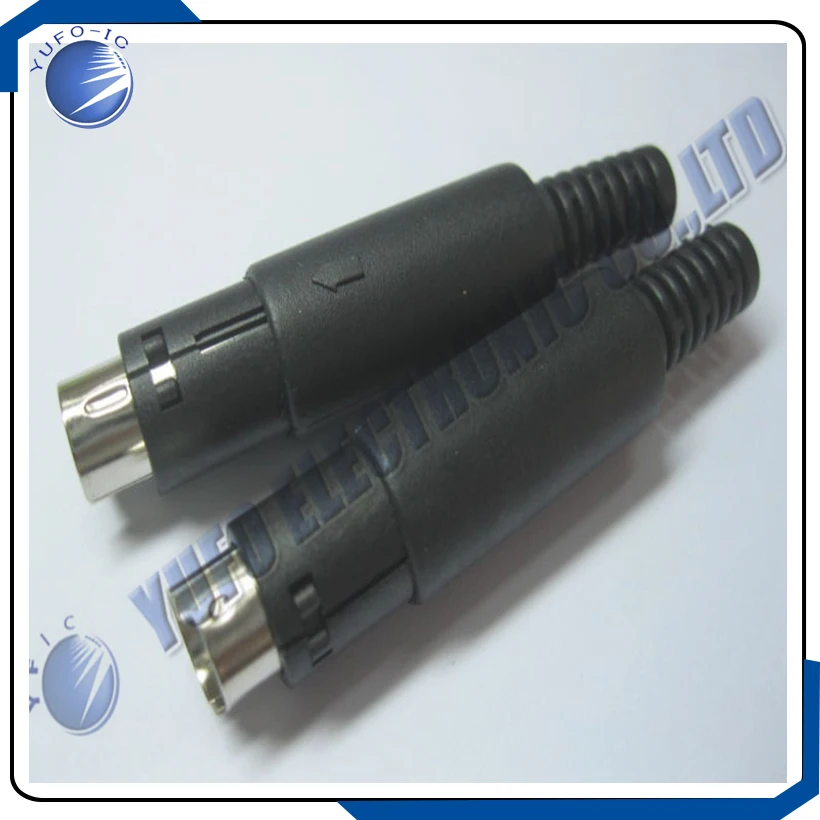 Free Shipping One Lot 100 Pcs DIN Plug 5pin Connector 5 Pin Mini w/ Plastic Handle 5p Male