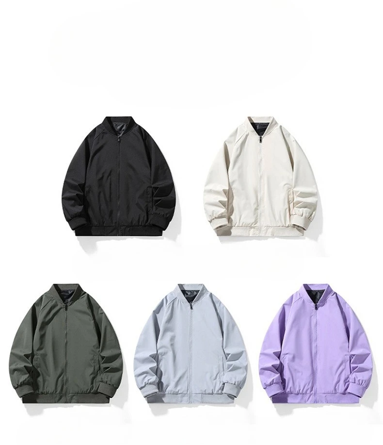 

Man Black For 2025 Spring Autumn Zip Up Baseball Uniform Jacket Men's Streetwear Bomber Clothes OverSize