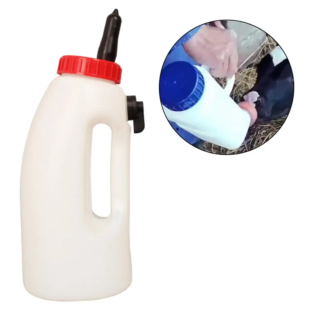 

Calf Milk Feeding Bottle Adjustable Flow with Nipple Drinker with Handle