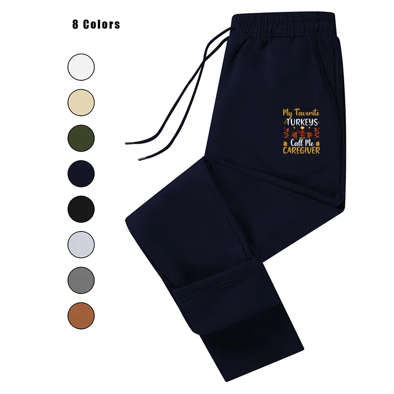

Printed Fleece Men's Autumn Winter Jogging Casual Drawstring Sports Fashion Sweatpants Trousers