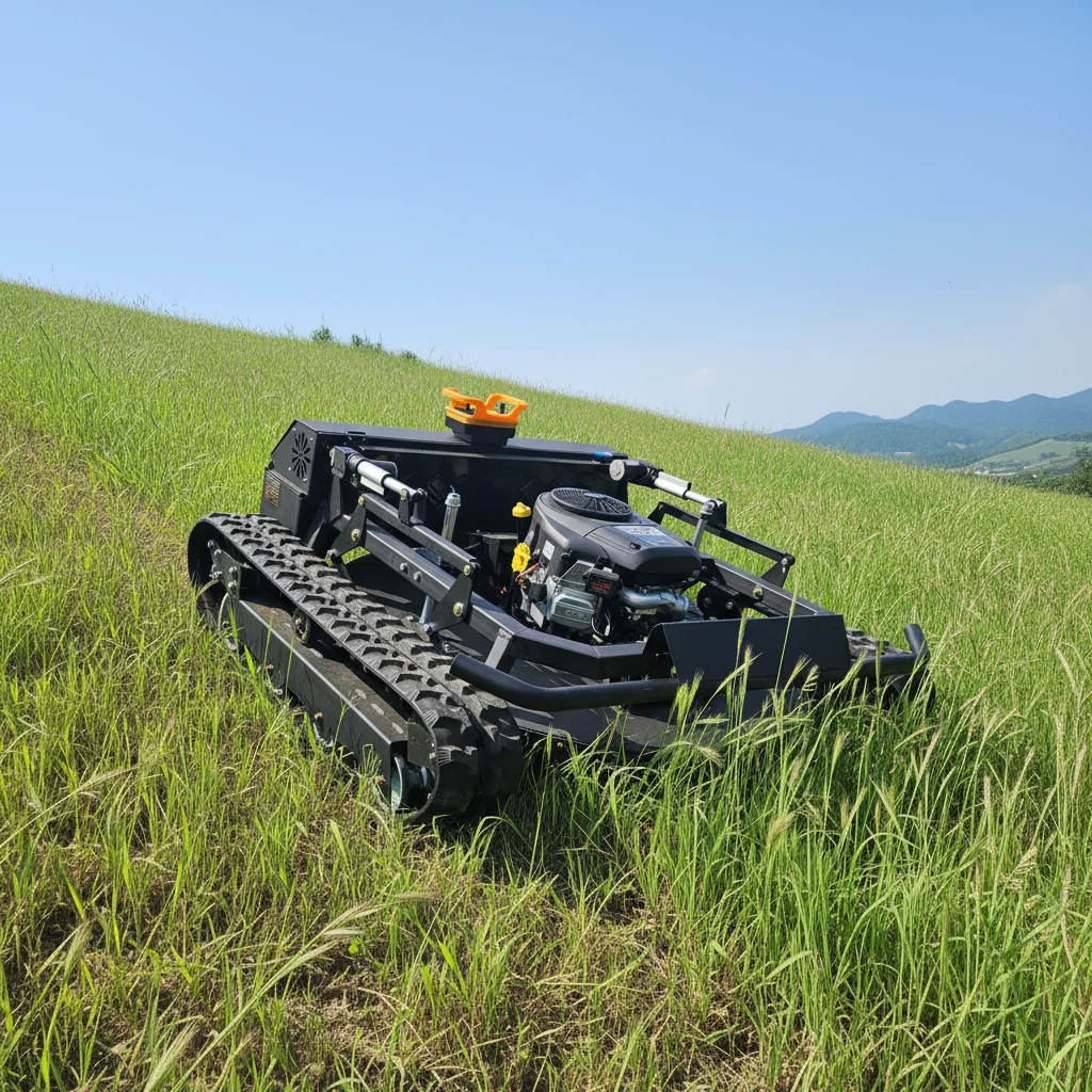 

Customize Remote Control Crawler Type Grass Mower Suitable For Slope And Uneven Ground