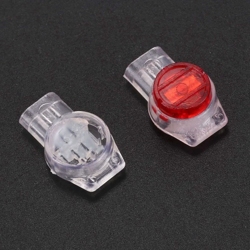 โปรโมชั่น! 550 ชิ้น Gel Splice UR Connector 3 พอร์ตตัวเชื่อมต่อสายไฟสีแดง + Clear