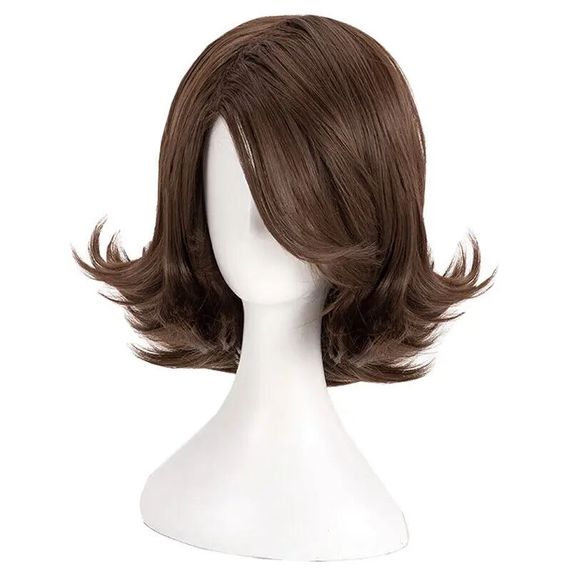 Final Fantasy Yuna Cosplay Wigs 40cm Medium Long Straight Brown Synthetic Hair