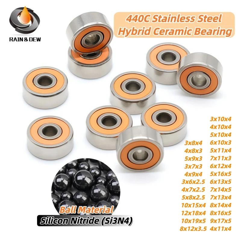 10PCS 3X10X4 SMR103RSCB ABEC-7 Stainless Steel Hybrid Ceramic Bearing Fishing Reel Bearing MR63 MR74 MR105 MR104 MR115 MR85 MR95