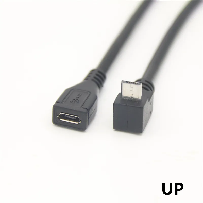 Micro USB 2.0 5Pin Male to Female M to F Extension connector Adapter Long plug Connector 90 Degree Right & Left Up Down Angled