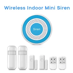 New Indoor Strobe Siren 433MHZ Light Siren Mini Standalone Strobe Siren Home Security Sound Alarm System With PIR Door Sensor