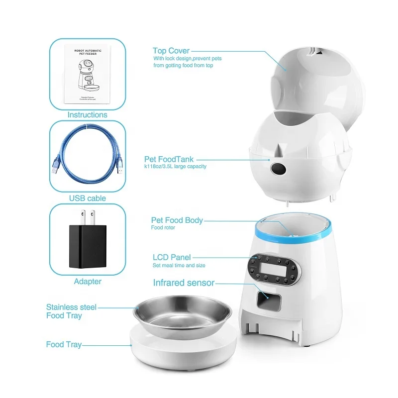 Ly Automatic Pet Feeder 2022 Dog Supplies And Equipment Zhejiang Pet Supplies Products Dog Food Dispenser Pet Feeder