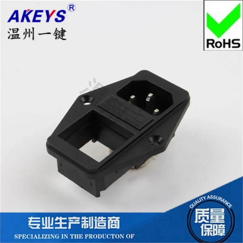 AC-01A-D Female single insurance power socket 3D printer DIY accessories plug Without switch With ears