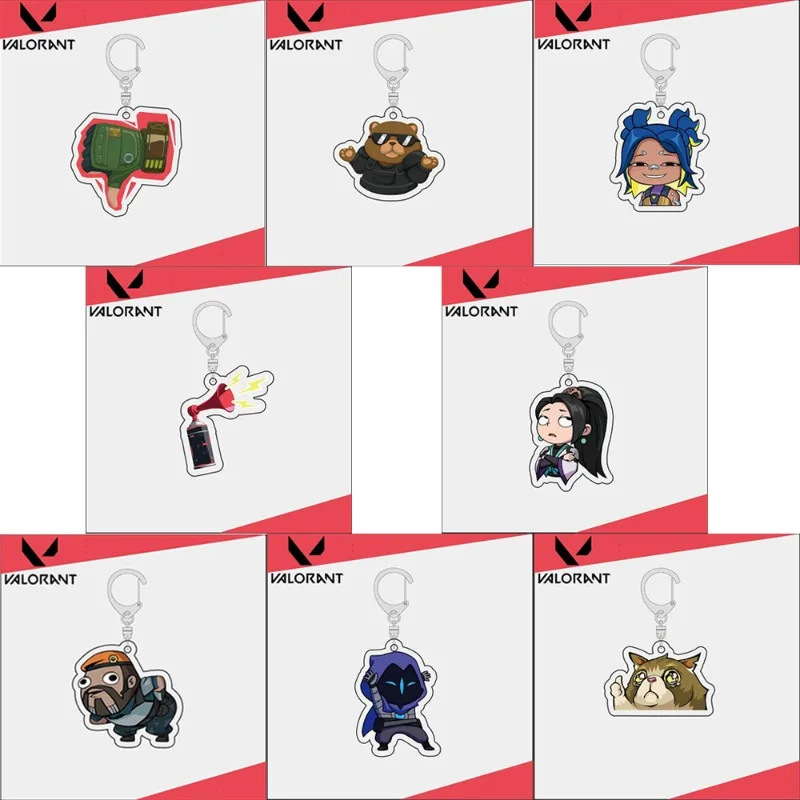 Popular Game VALORANT Acrylic Keychain Cartoon Characters Backpack Hanging Keyring Pendant Accessories Ornament Fans Gifts