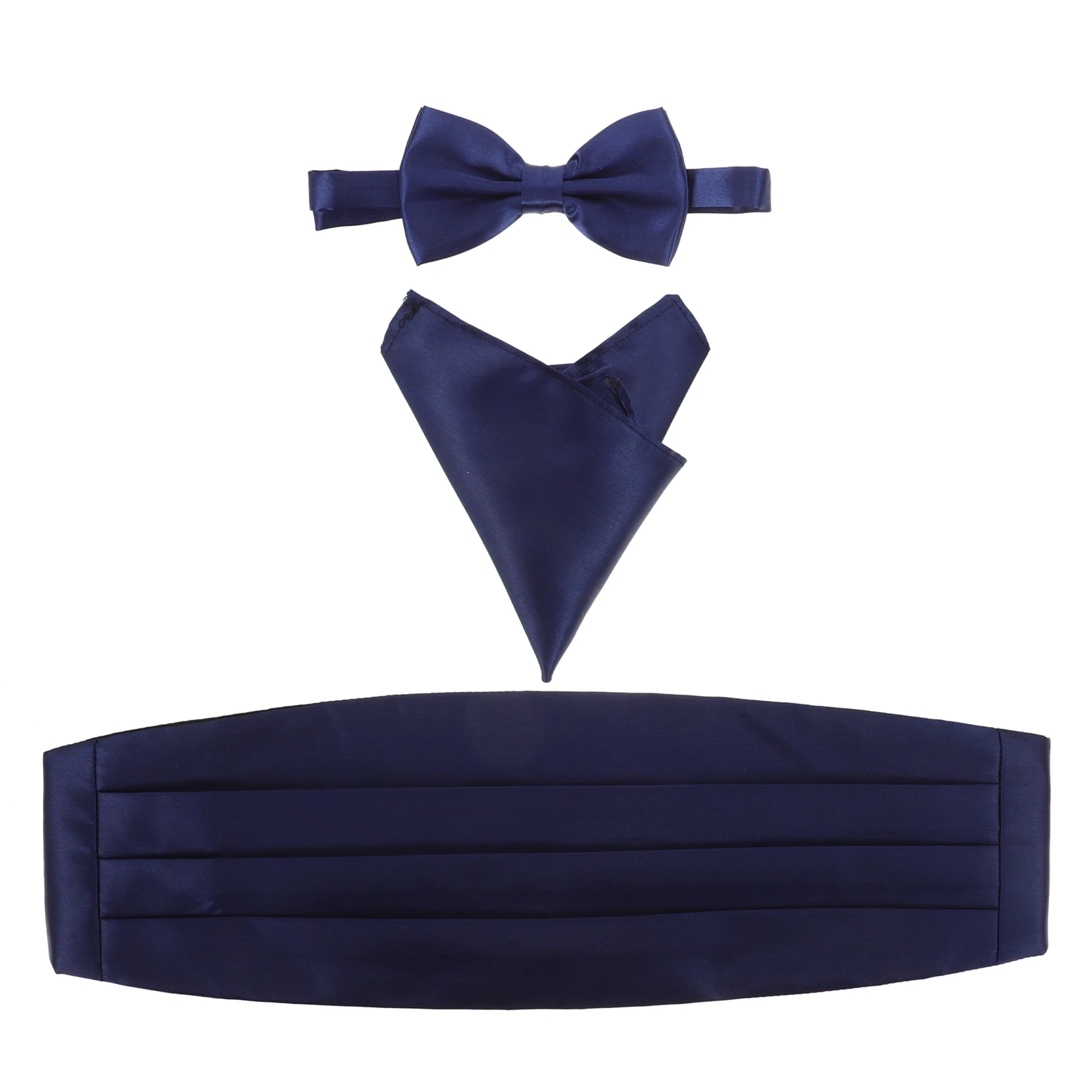 

3 Pcs Bow Tie Cummerbund Pocket Hankie Set for Tuxedo Men'S Handkerchief Formal Wear Multicolor Adjustable Silver Clip