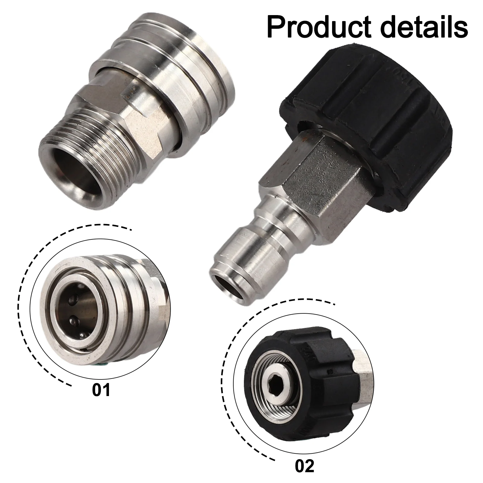 Enhance Your For Pressure Washer with Stainless Steel M2214 Adapter Kit Featuring Quick Connect Capability for Cleaning