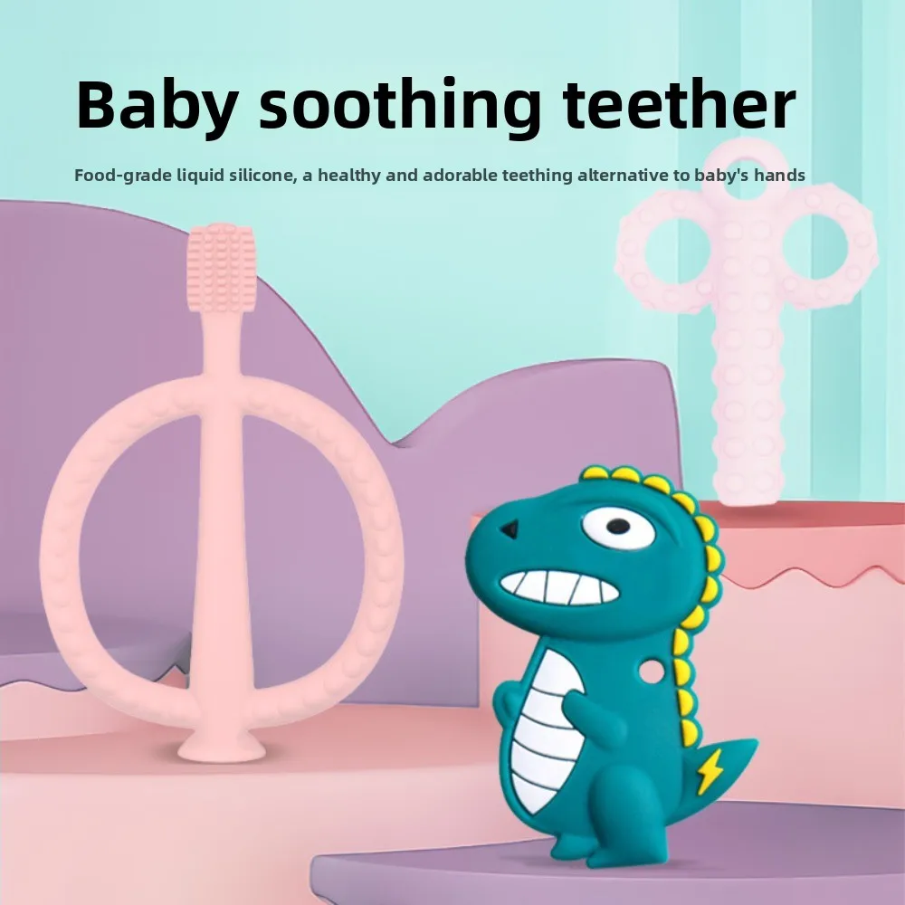 

Baby Toothpaste Food Grade Silicone Anti-Eating Hand Grinding Stick Children's Bite Le Toothbrush Baby Toys