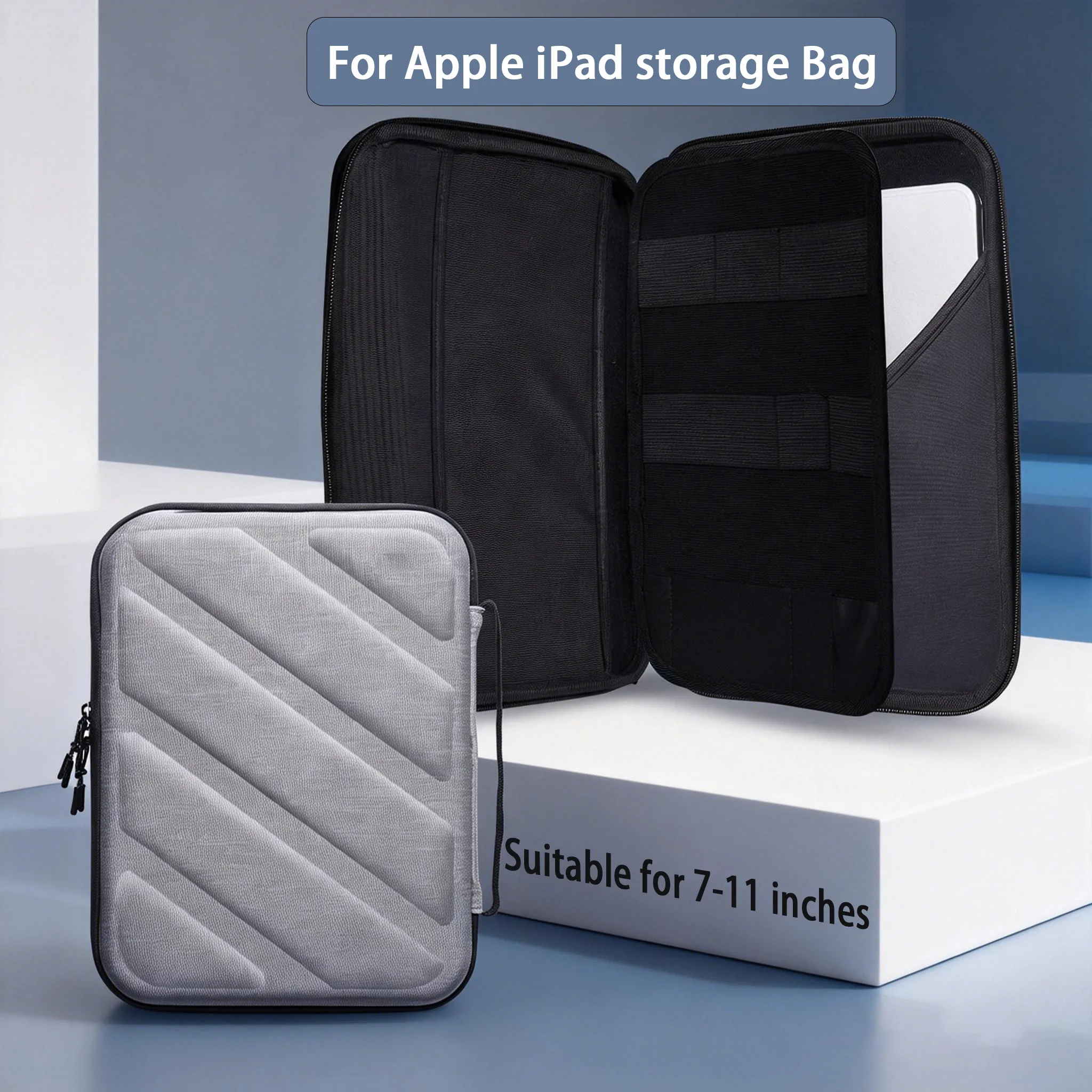Case EVA Storage Bag for Apple IPad Tablet PC Shockproof Case From 7 To 11 Inch Waterproof Skin-friendly Fabric Protective Shell