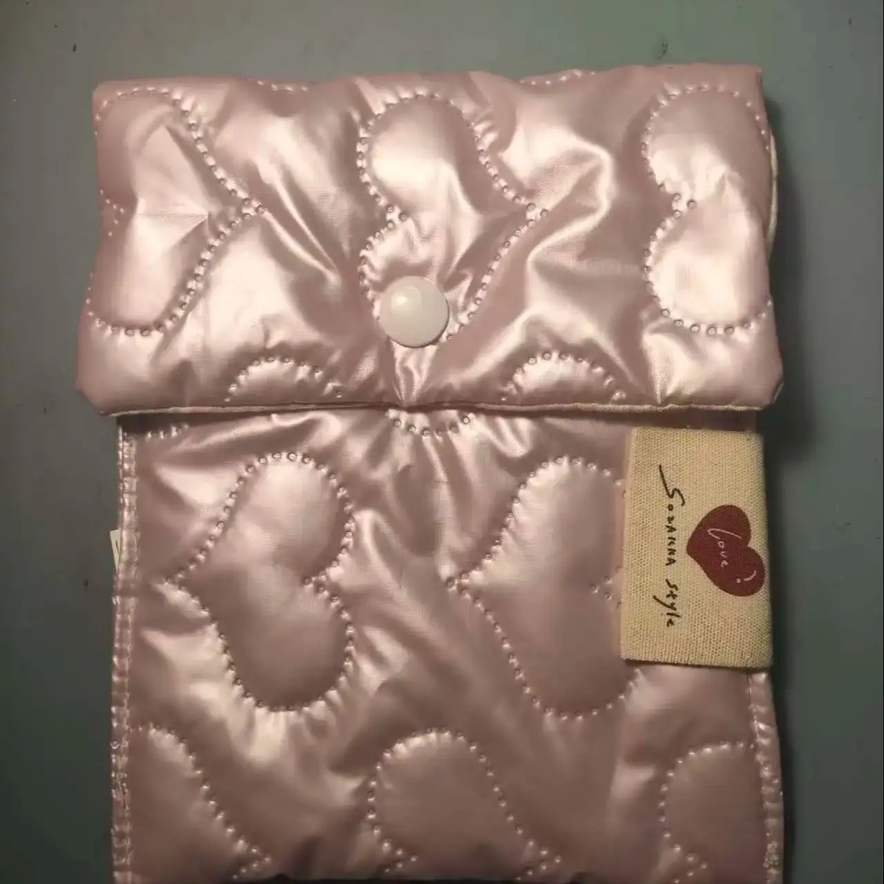 Cute Pink Heart Coin Purse Sanitary Napkin Storage Bag Menstrual Pouch Multi-Function Portable Case Student Travel Organizer