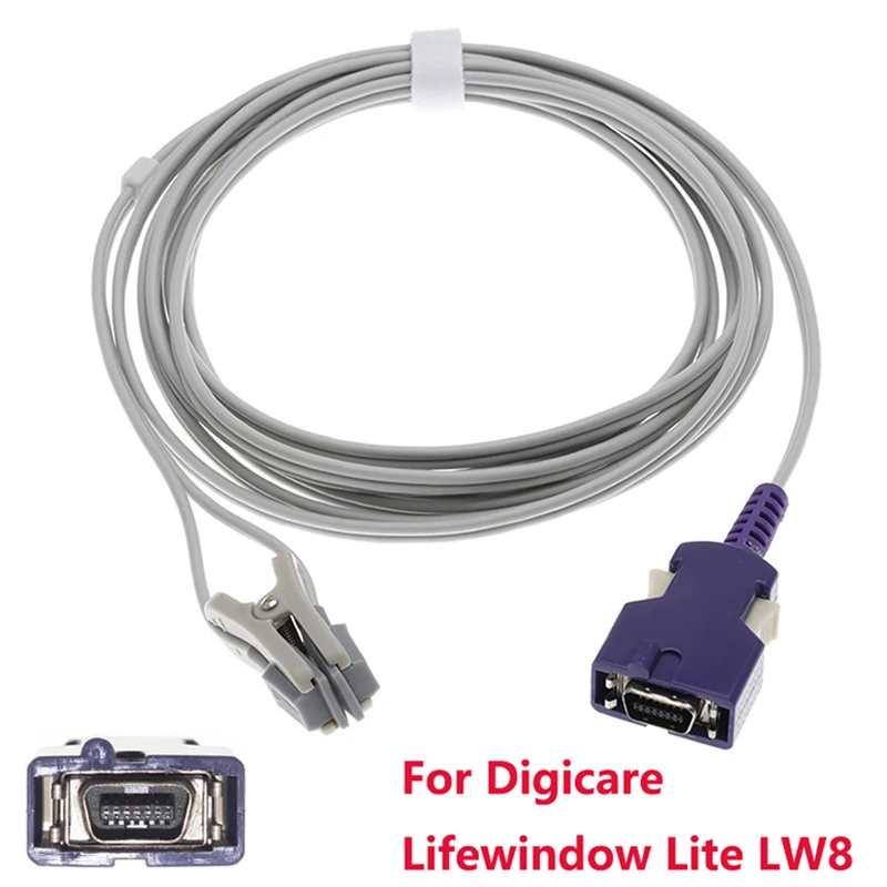 

Compatible with spo2 Sensor of Digicare Lifewindow Lite LW8 Monitor,14Pin Adult/Child/Neonate/Finger/Ear Oximetry Cable,3m.