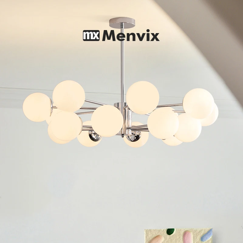 Glass Ball Chandelier Lamp Ceiling Fixtures for Living Room Modern Nordic E27 Magic Bean Kitchen Island Decoration Home Light
