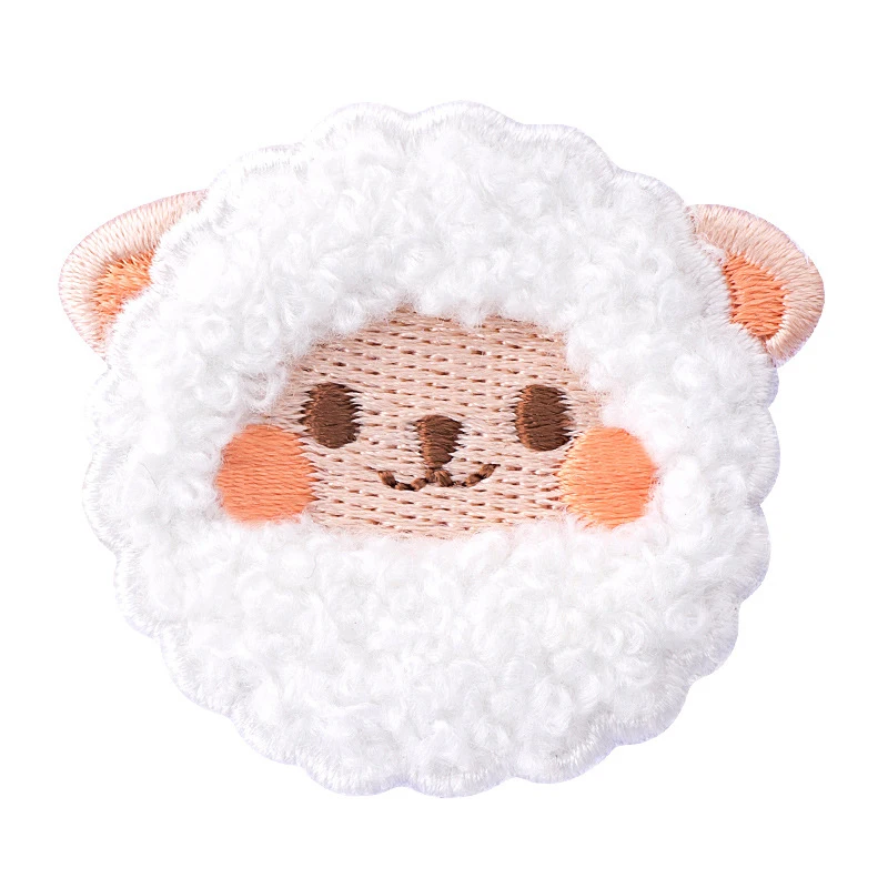 Cartoon Cute Animal Plush Alpaca Embroidered Patches Bag Mobile Phone Clothes Decoration Sheep DIY Self-adhesive Patch Sticker