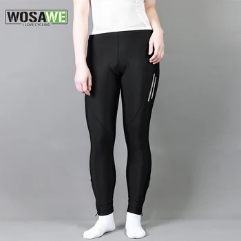 Women's Bicycle Long Pants Tights Sports Trousers with 3D Padded Breathable Reflective MTB Cycling Tights w/ Pockets