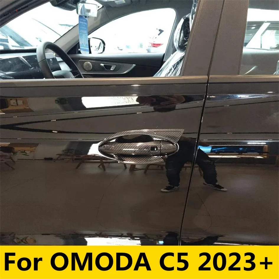 

Outside Car Door Pull Doorknob Handle Clase Catch Bowl Oil Fuel Tank Cover Trim Sticker For OMODA C5 2023 2024 2025 Accessories