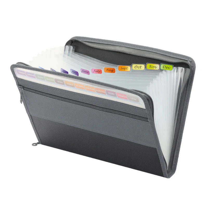 New Expanding File Organizer 13 Pocket Accordion A4 File Folder Document Organizer Expanding Zip File Folder With Zipper Closure