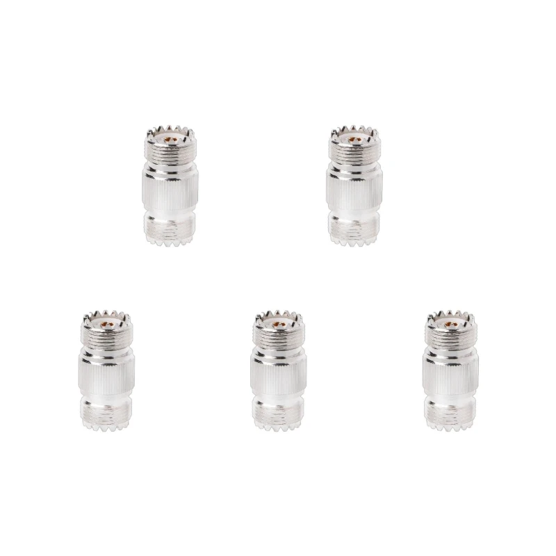 5pcs UHF PL-259 SO-239 Female To UHF Female RF Straight Connector Adapter Nickel