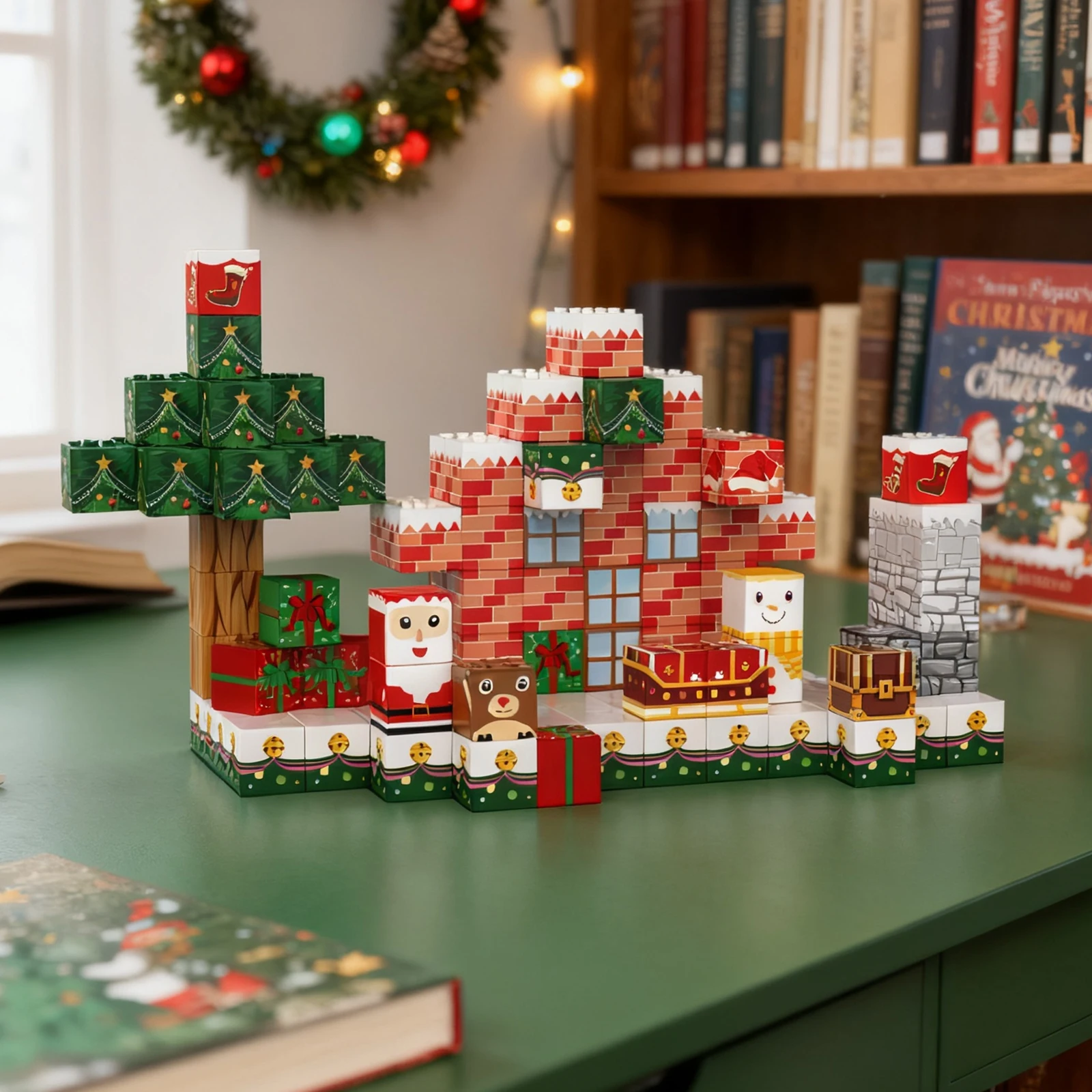 TOYLINX Magnetische Bouwstenen Voor Kinderen 154PCS Stem Zintuiglijke magneet kubussen gebouw Speelgoed Diy Model Kit Chrismas Sneeuw Huis