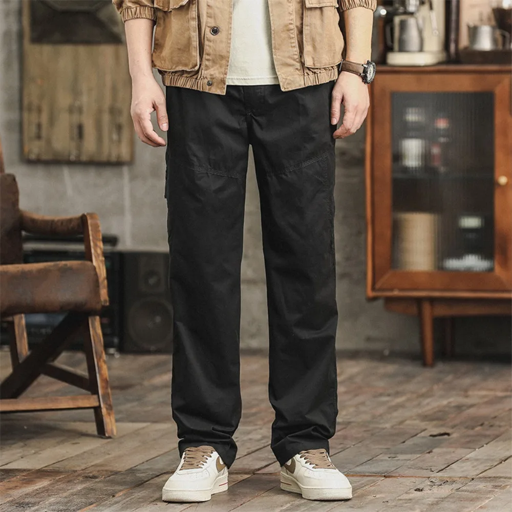 

Korean Plus Size Loose Straight Pants Cotton Cargo Trousers Men Work Pants Sports Casual Jogging Training High Quality Overalls