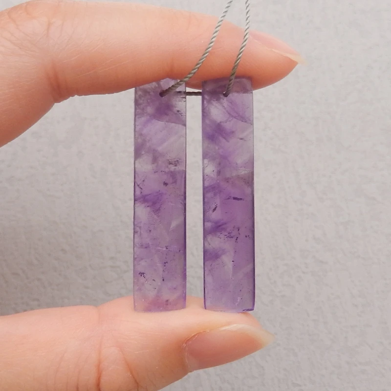 Natural Stone Amethyst Earring Beads,Fashion Jewelry DIY Earrings Accessories For Women 40x9x4mm 7g