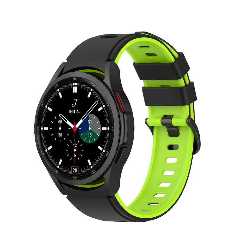 Gelang Silikon 20Mm untuk Jam Tangan Samsung Galaxy 4 40Mm 46 42Mm Jam Tangan Gelang Tali Pintar Jam Tangan 5 40 44Mm/Jam Tangan 5 Pro 45Mm Korea