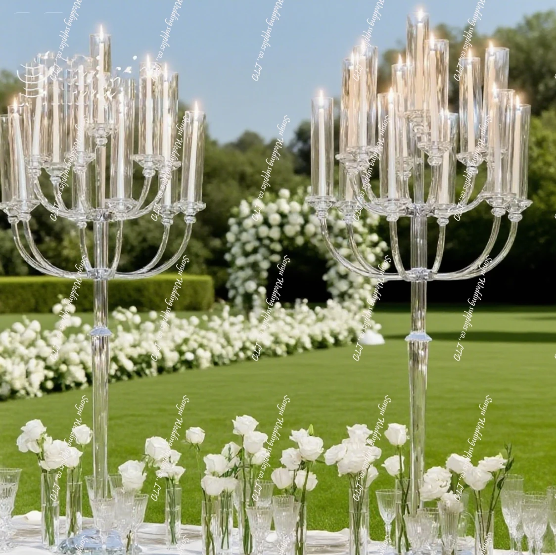 

5pcs）New design Vases 150cm Tall glass Table Vase Wedding Centerpiece Event Road Lead Flower Rack For Home Decoration