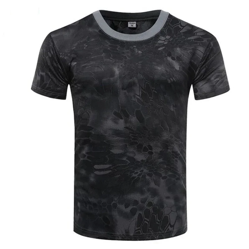 Camiseta de camuflaje 3D para hombre, ropa informal a la moda para actividades al aire libre, cuello redondo, manga corta, camisetas deportivas para exteriores de gran tamaño para verano y calle