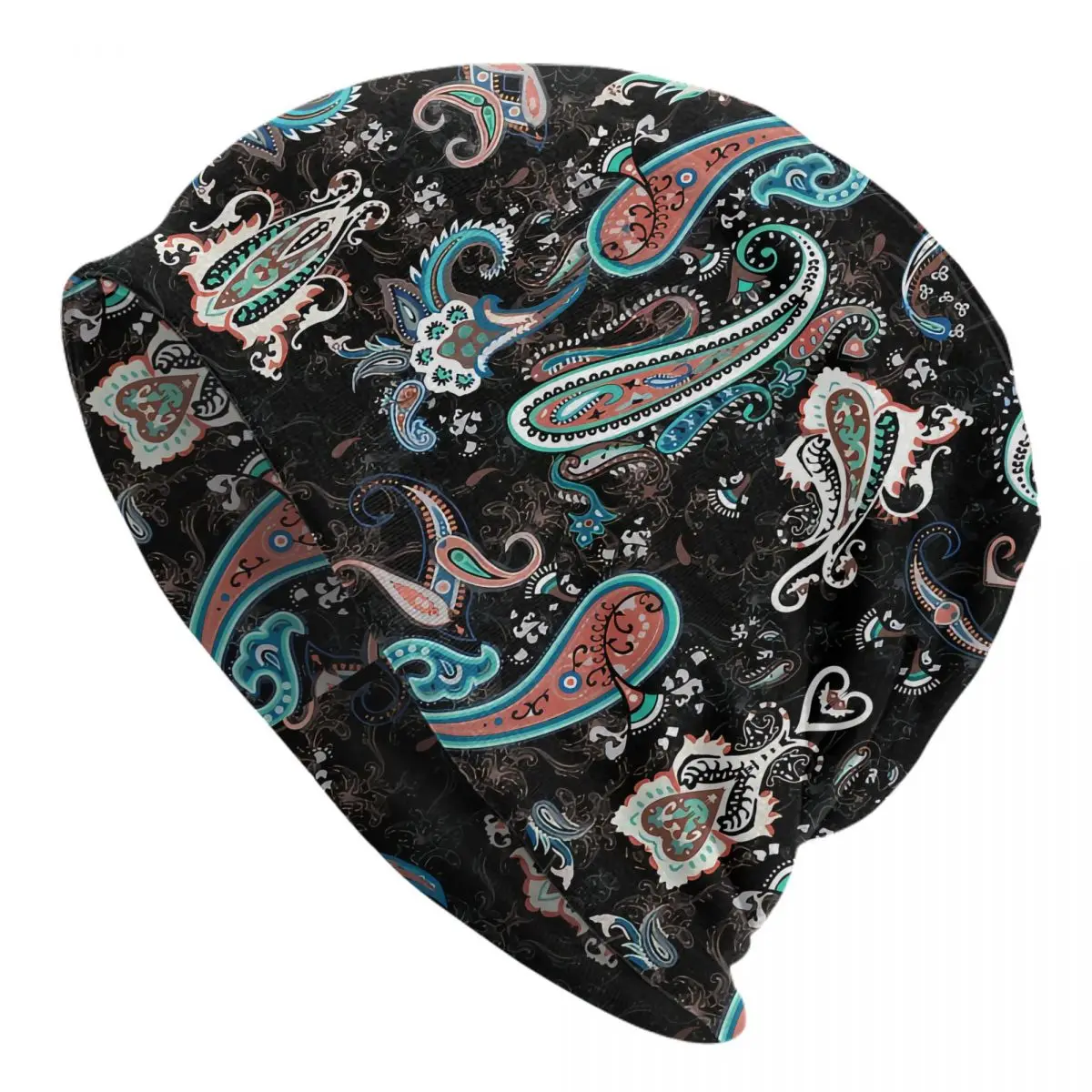 

Paisley Style Skullies Beanies Caps Digital Floral Allover Design Pattern Textile Thin Hat Spring Bonnet Hat Men Women's Ski Cap