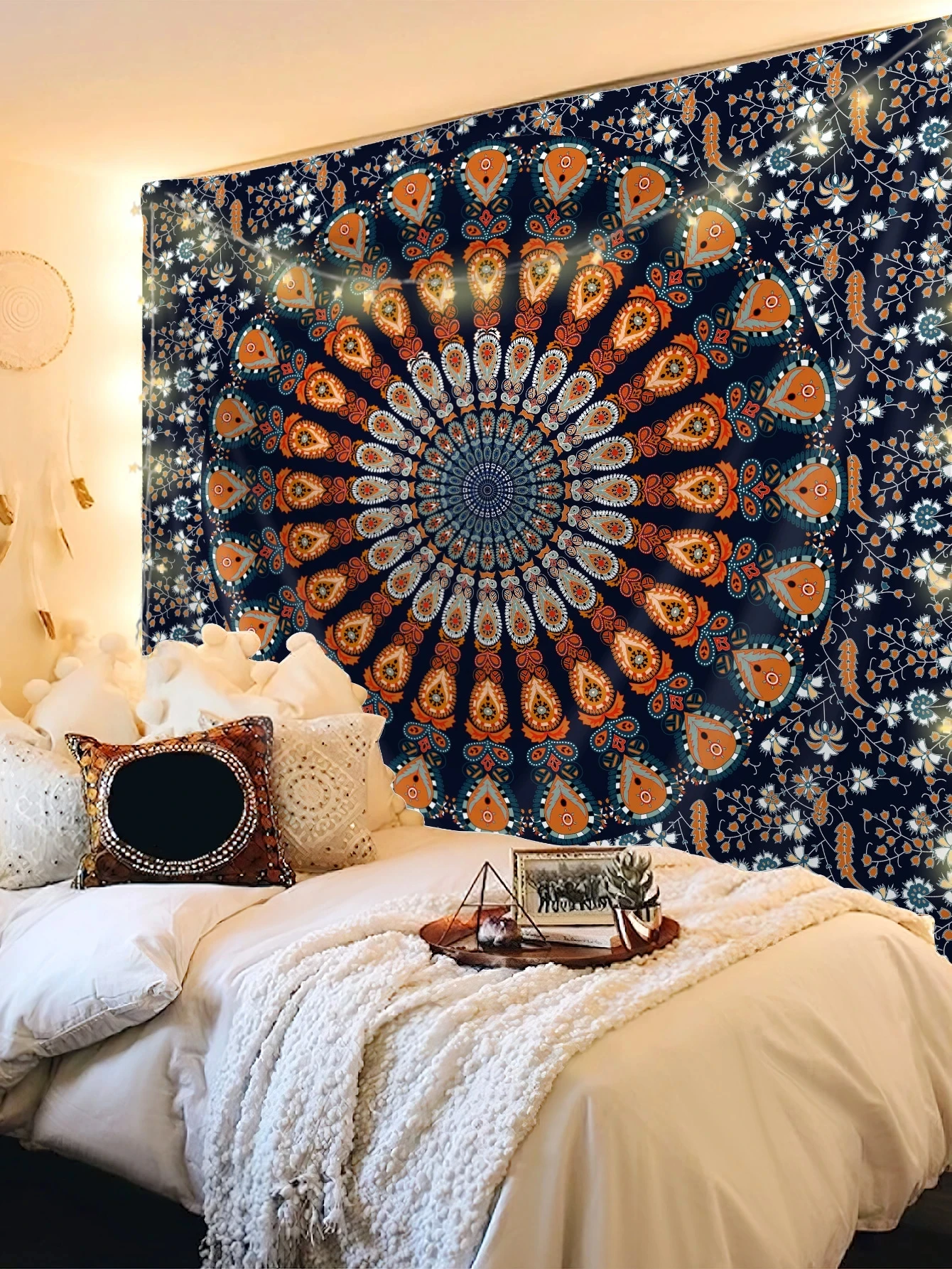 1pc Mandala Bohemian Gedruckt Wandteppich Modernes Design Dekorative Wandteppich Geeignet Für Wohnzimmer Zimmer Dekor Wandteppich Wand Dekor