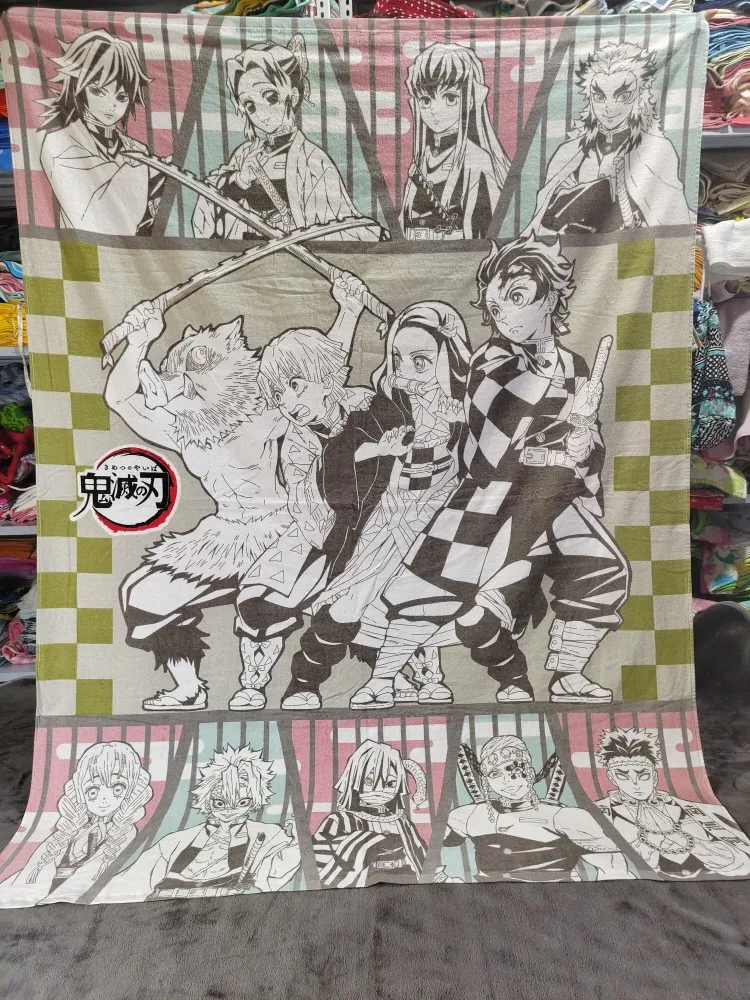 Anime Demon Slayer Cosplay Send Friend Air Conditioner Quilt Towel Blanket Pure Cotton Lunch Break  Soft Birthday Xmas Gift