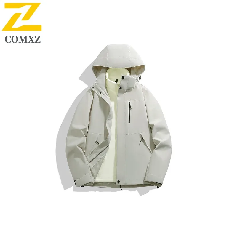 COMXZ الرجال الشتاء سترة جديدة فاخرة متعددة الوظائف في الهواء الطلق السفر ضوء معطف دافئ أنيق مقنعين مريحة الباردة والدليل على سترة واقية #2