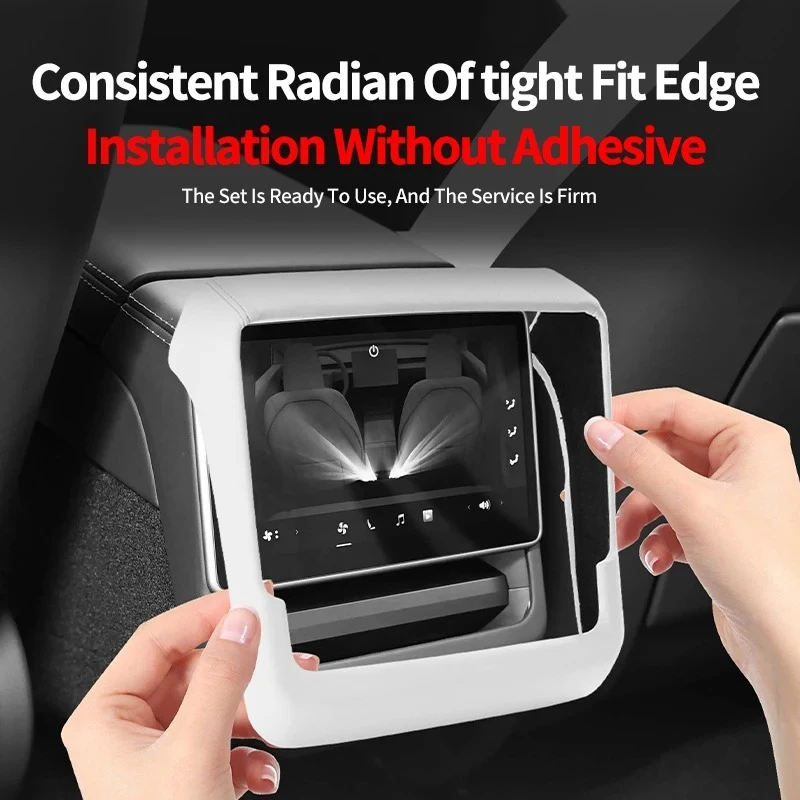 For Tesla Model 3 Highland/Model Y Juniper Rear Air Vent Cover Center Console Leather Armrest Box Anti-Scratch Car Accessories