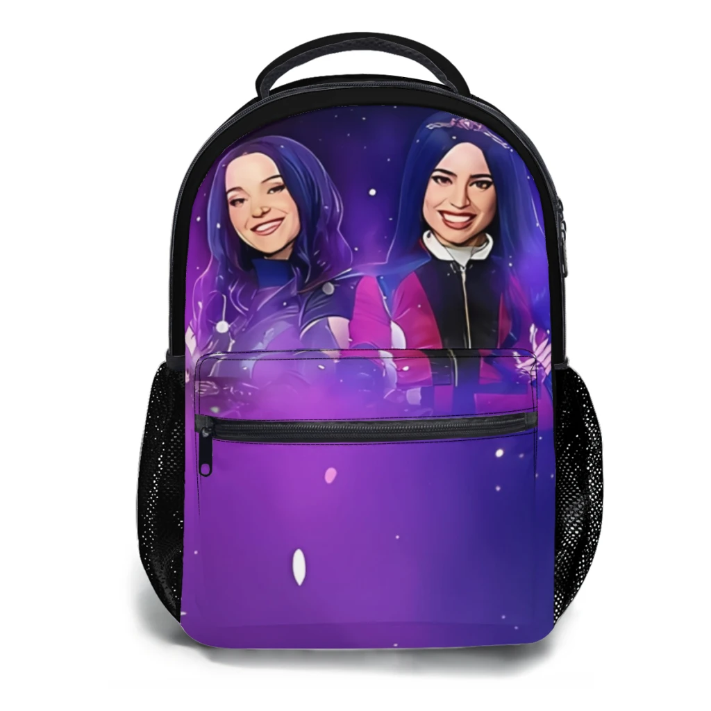 Mochila de grande capacidade com bolsos múltiplos, bolsa elegante, bolsa de moda, nova Mal e Evie-Descendentes 3, 17in