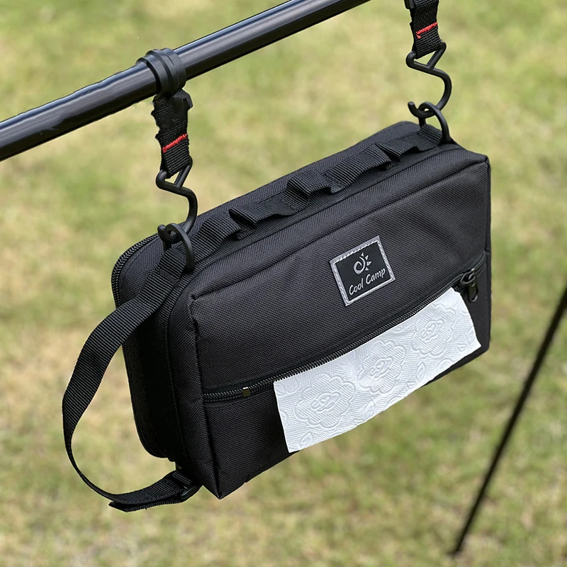 Outdoor camping paper bag, cutlery storage bag, portable tissue box bag, camping tools, chartered transportation, tissue hanging