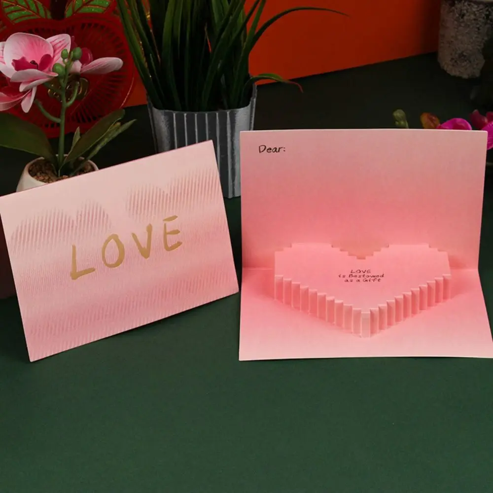 

Paper Sculpture Valentine's Pop Up Cards Three-dimensional Beautiful 3D Greeting Card Handmade Creative 3D Heart Greeting Card