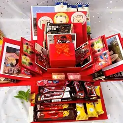 DIY Explosion Surprise Gift Box Kit Pop-Up Gift Snack Box Scrapbooking Photo Album,Birthday Valentine's Day Anniversary Gifts