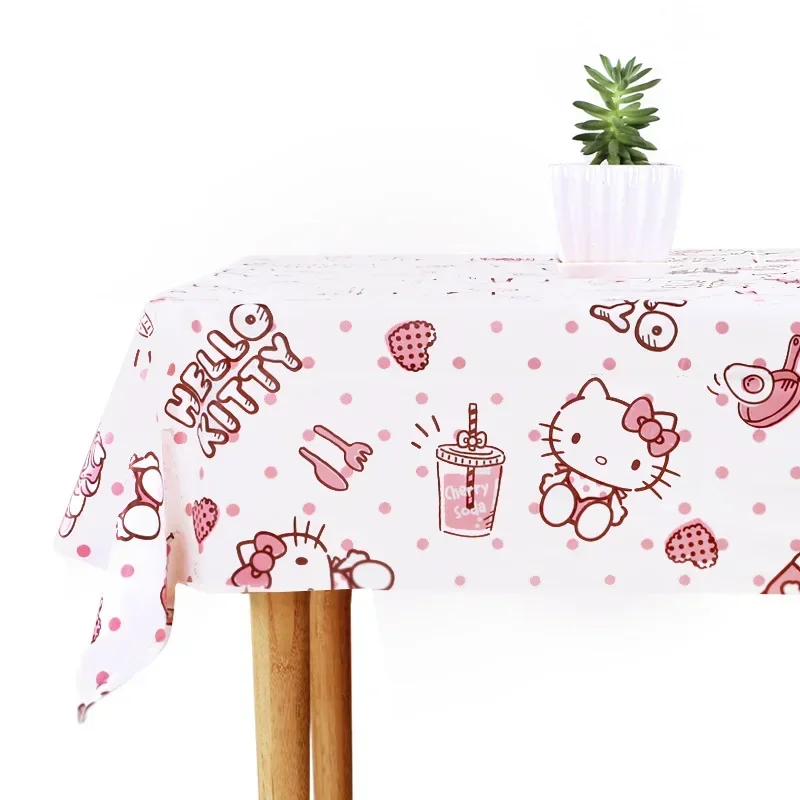 

Sanrio Hello Kitty Tablecloth Cute Cartoon PEVA Material Without Cleaning Outdoor Gatherings Oil Proof Picnic Mat Holiday Gifts