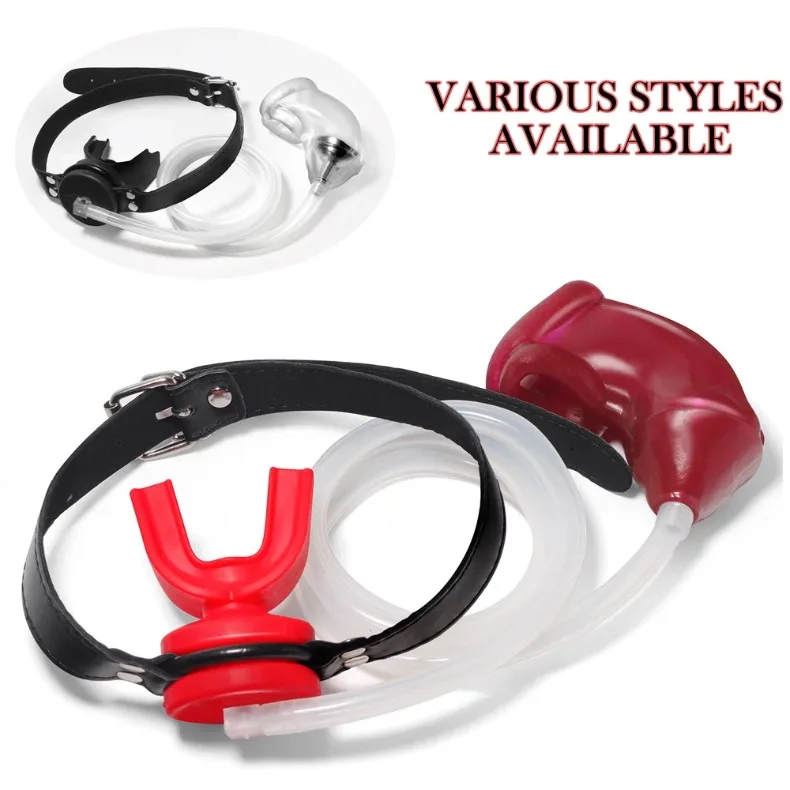 Klatka na penisa na Boże Narodzenie z korkiem do picia, kanałami do przewodów moczowych, kneblem, klatka na penisa, gry erotyczne dla dorosłych, BDSM, zabawki erotyczne dla mężczyzn i kobiet