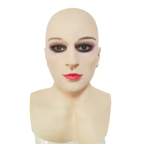Funny Cosplay Bald Beauty Realistic Props Latex Mask Hood Film and TV Performance Props