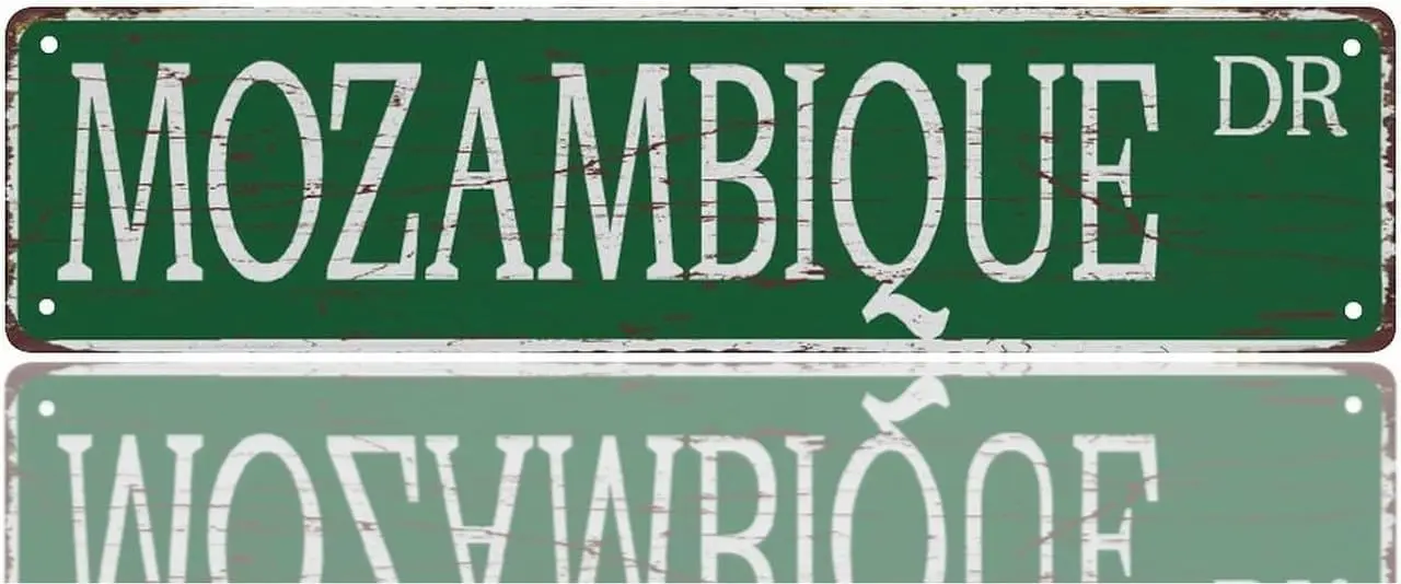 

Уличный знак Mozambique Dr Винтаж Металлическая вывеска Ретро Металлическая табличка Бар Паб Плакат Настенный художественный декор Оловянная вывеска 4X16 дюймов/10X40 см