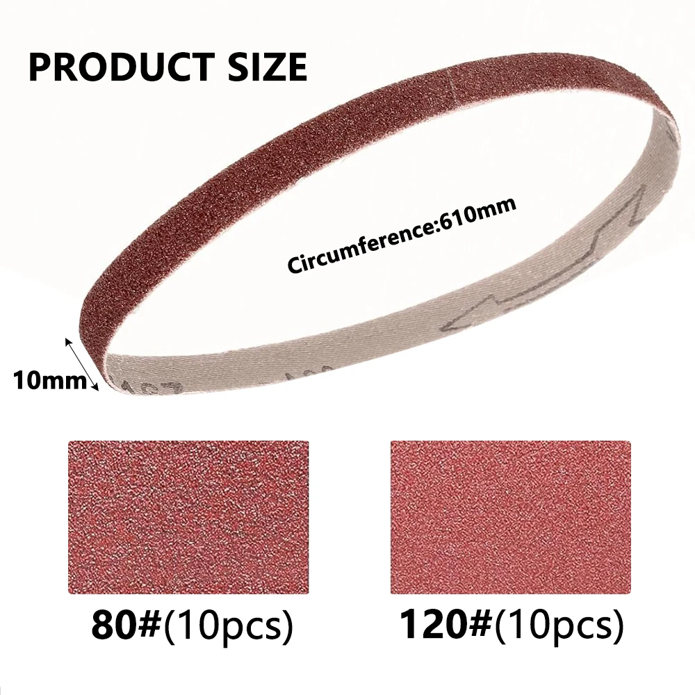Picture 3: 10 Pcs/Set 355*10mm Oxide Sanding Belts 80/120 Grit Abrasive Sanding Belts Grinding Polishing Tools For Wood Soft Metal Polishin