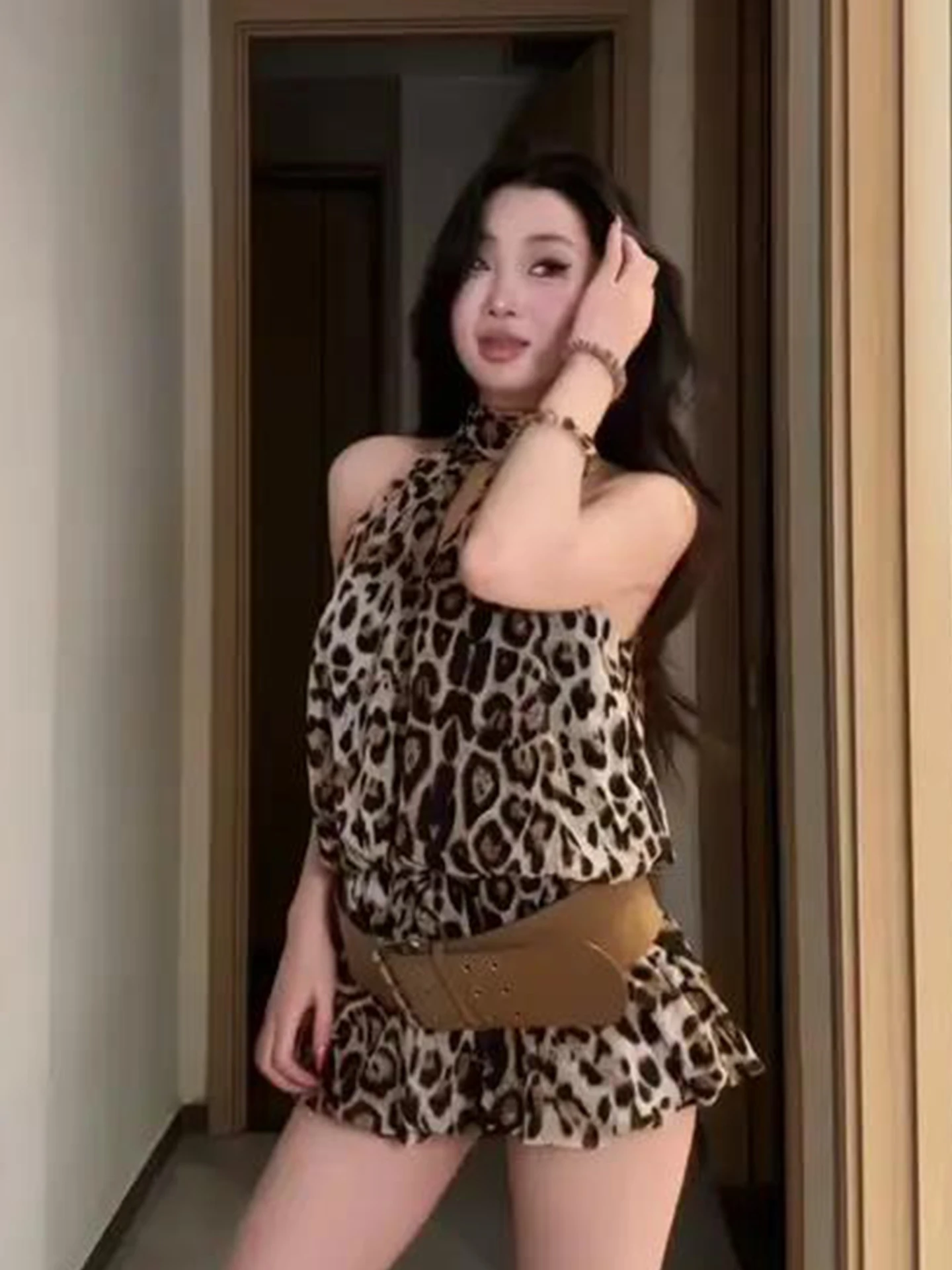 

XZY плюс размер сексуальная девушка Svel Ne висящая леопардовая юбка Dr женская летняя повседневная юбка с высокой талией Dr