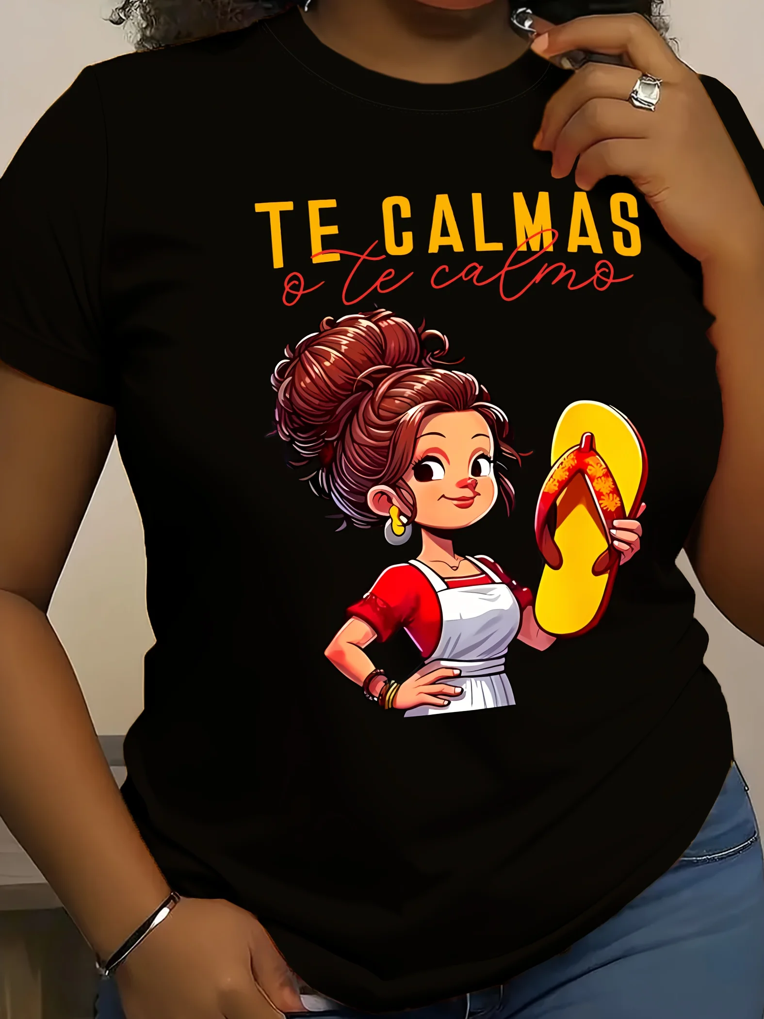 

Printed casual round neck short sleeved T-shirt standard edition round neck suitable for all seasons with slight stretch shirt