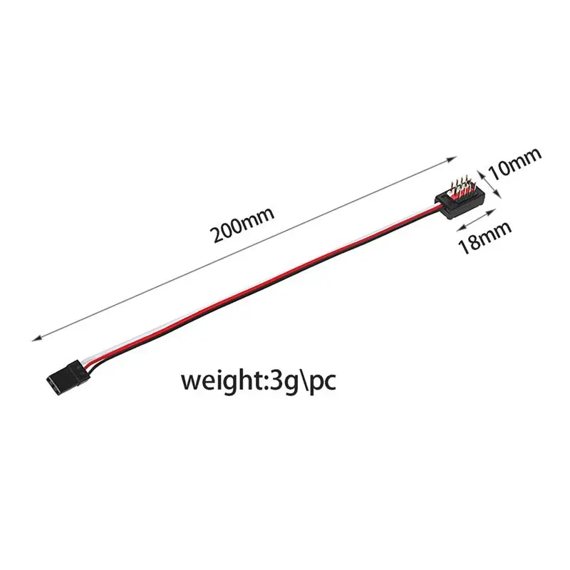 DT23 1 to 4 RC Y Line for Servo Fan Extender Wire 20cm for Futaba JR for HSP for Traxxas TRX4 Axial SCX10 1/10 RC Car Upgrade