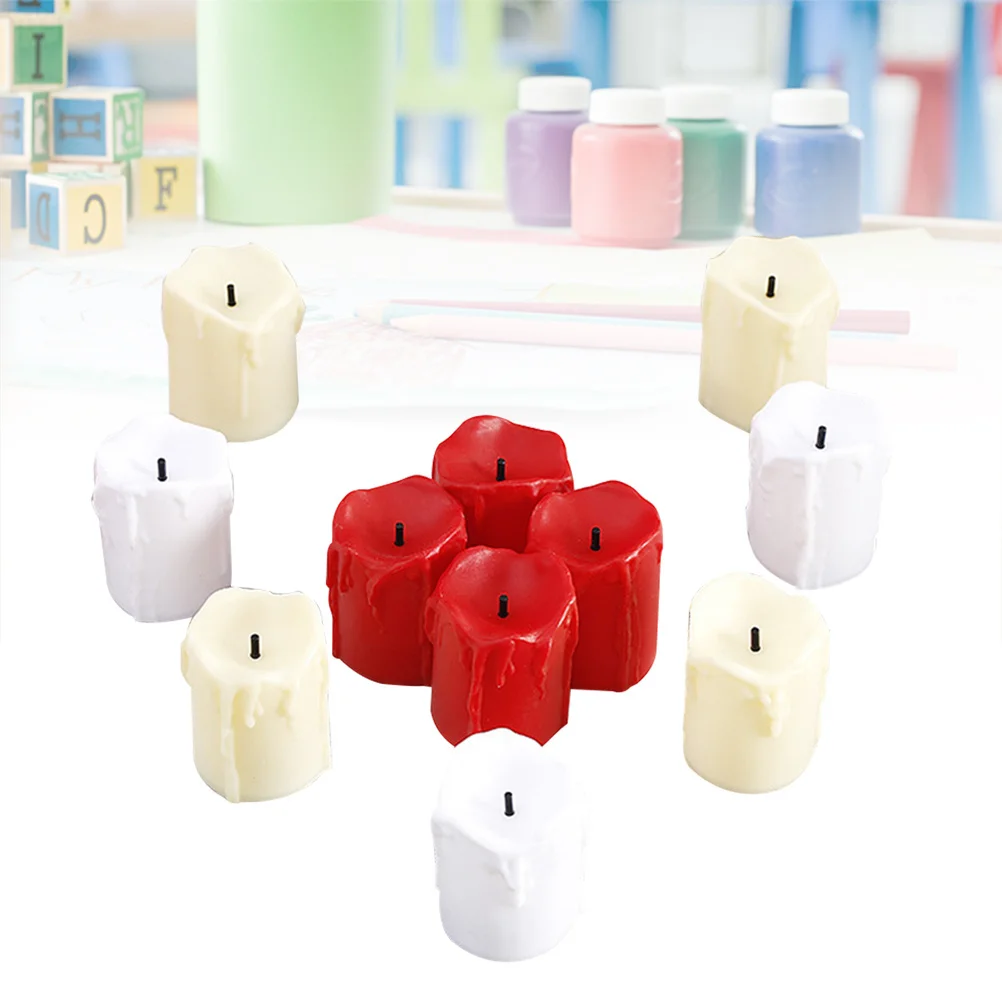 Luci di simulazione a LED Lampada da notte calda in cera senza fiamma per la decorazione natalizia della festa nuziale Illuminazione a LED multicolore