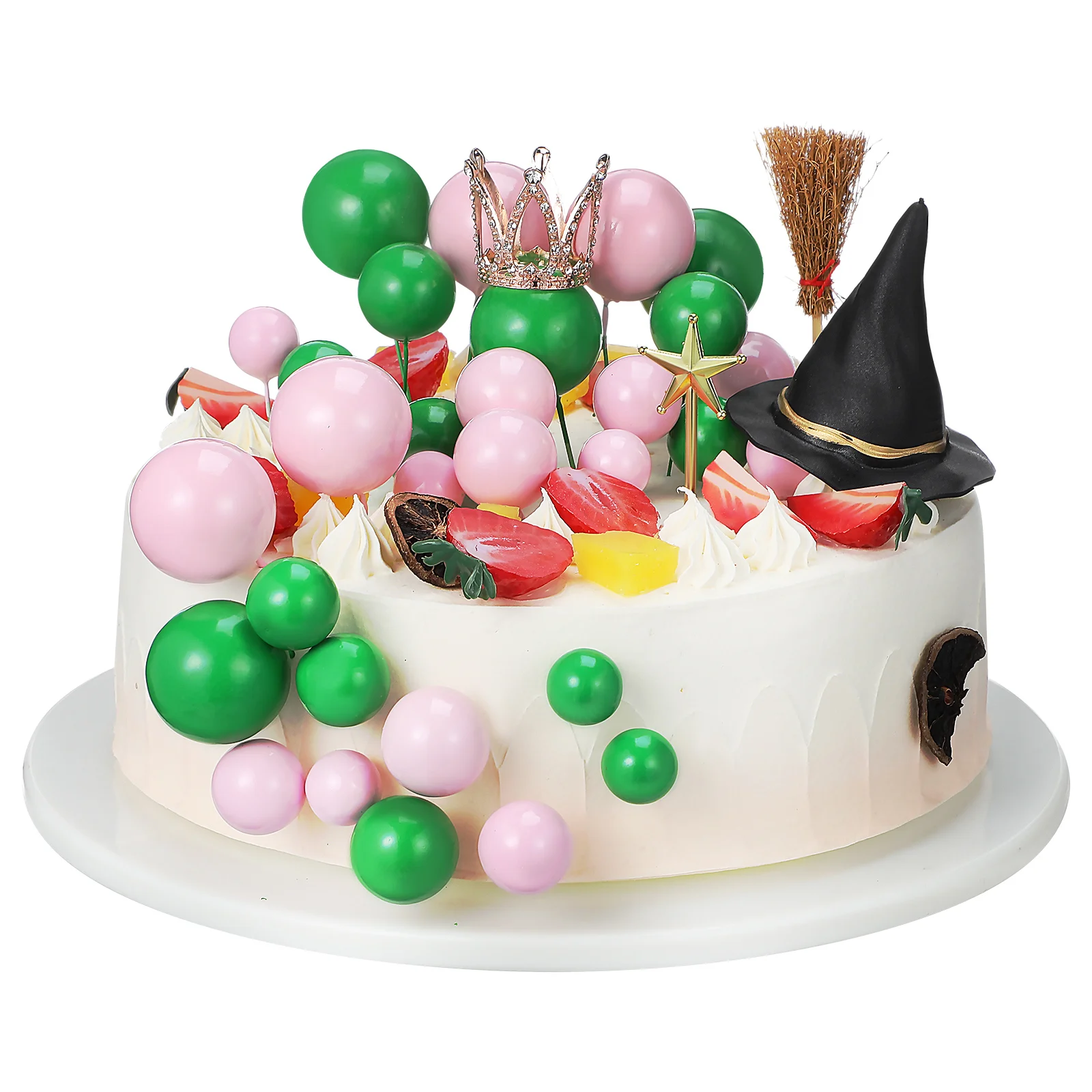 

44 Pcs Witch Party Decoration Broom Halloween Cake Topper Wicked Cupcake Decorations